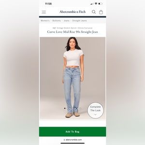 Abercrombie Mid Rise 90s Straight / Light Wash